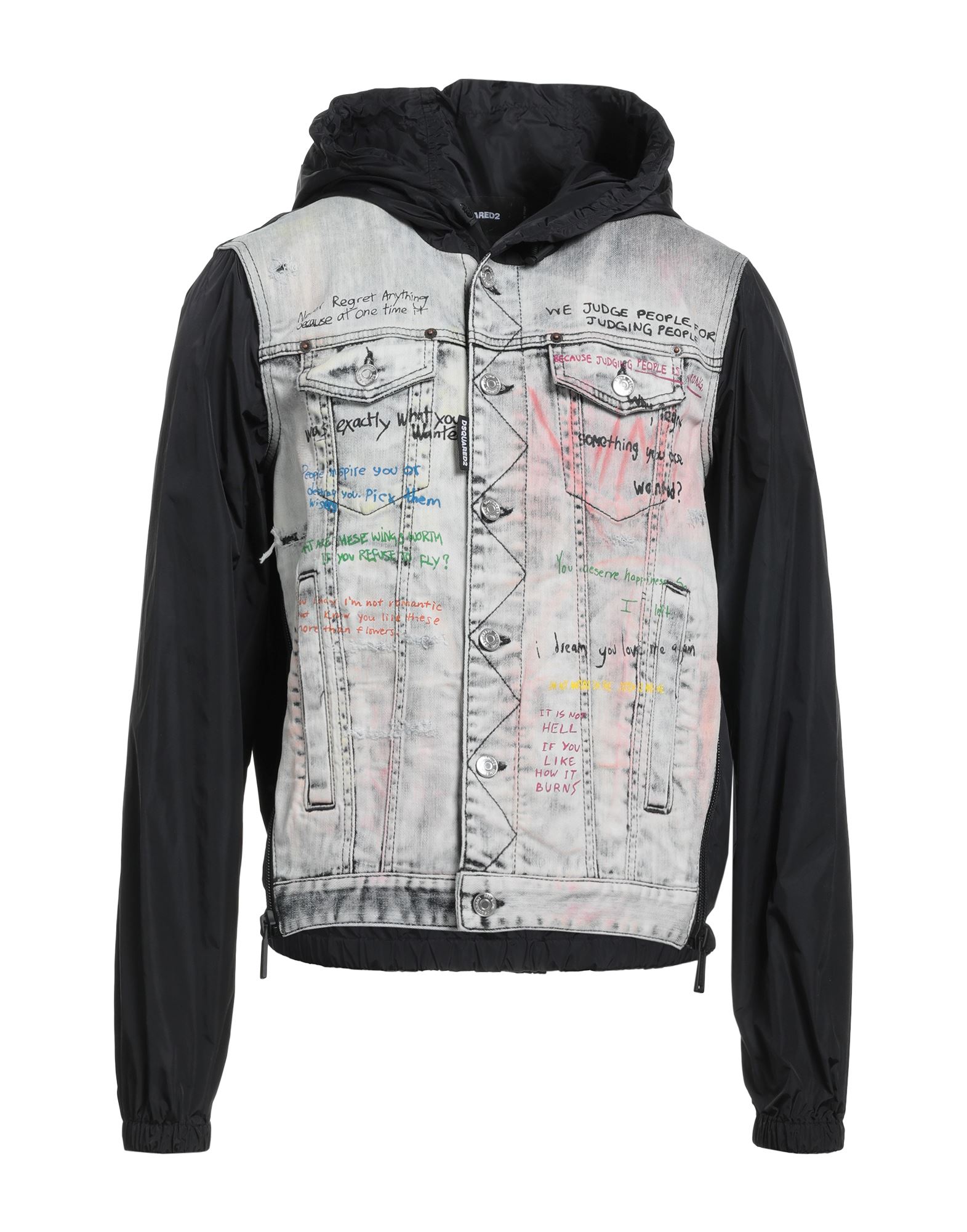Dsquared2 Man Jacket Black Size 44 Cotton, Elastane, Polyamide, Polyester In Black