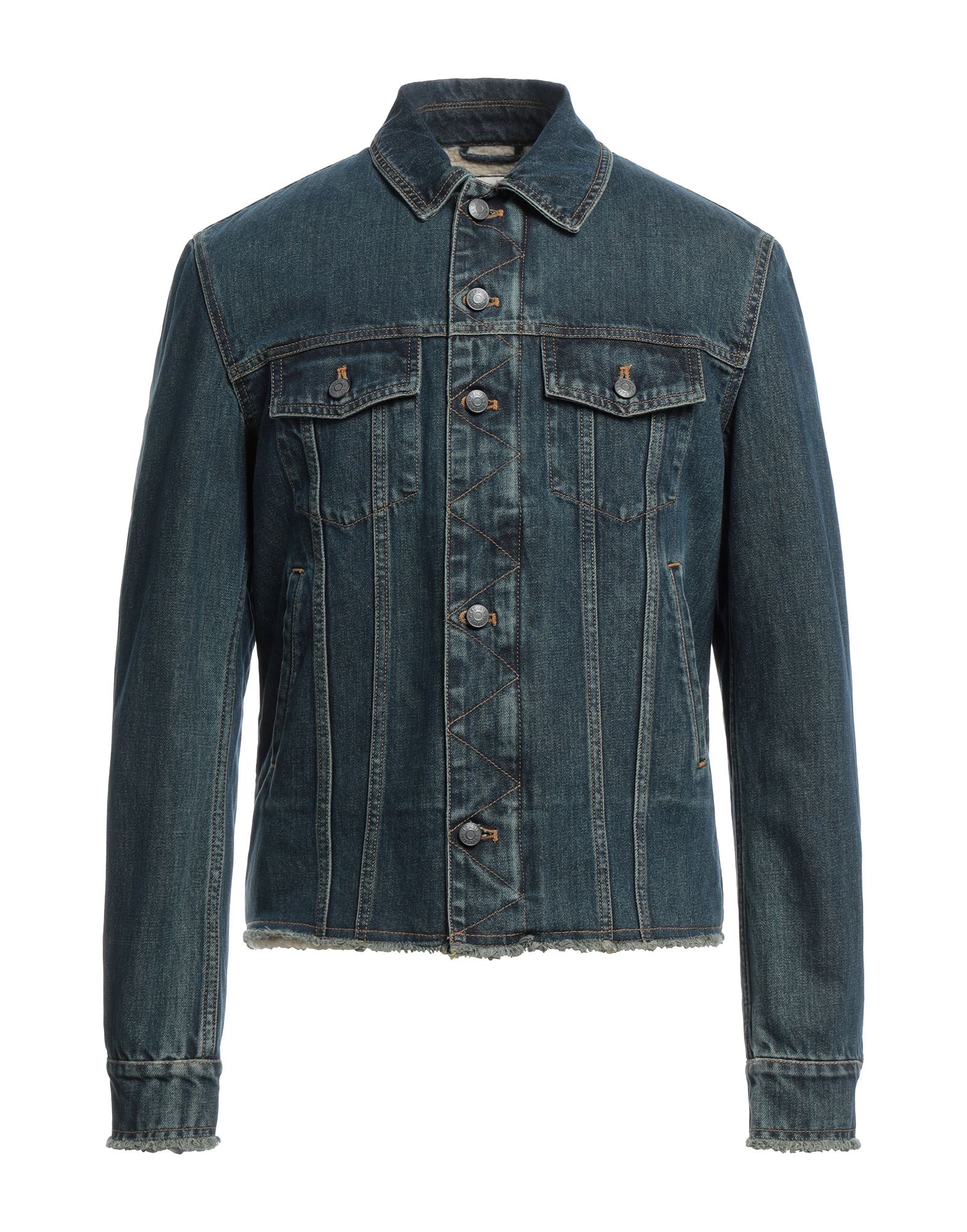 Shop Zadig & Voltaire Man Denim Outerwear Blue Size M Cotton