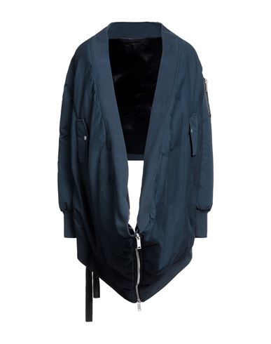 Ben Taverniti Unravel Project Woman Down Jacket Navy Blue Size 2 Polyester, Cotton, Elastane, Viscos