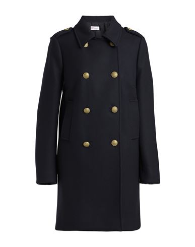 Red Valentino Woman Overcoat & Trench Coat Navy Size 4 Virgin Wool, Polyamide In Black