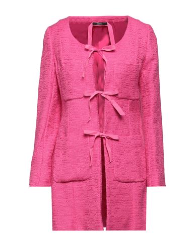 Carla G. Woman Overcoat Fuchsia Size 10 Cotton, Linen, Polyamide In Pink