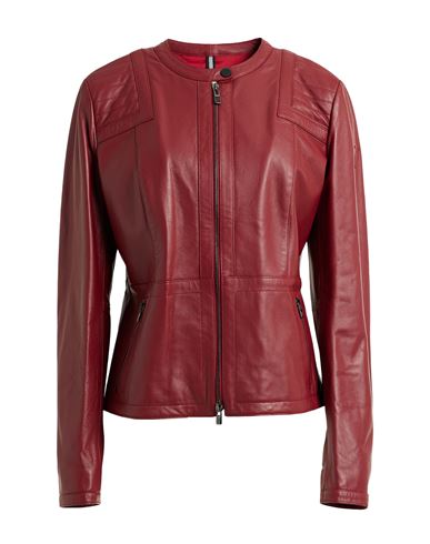 Ferrari Woman Jacket Brick Red Size Xs Soft Leather