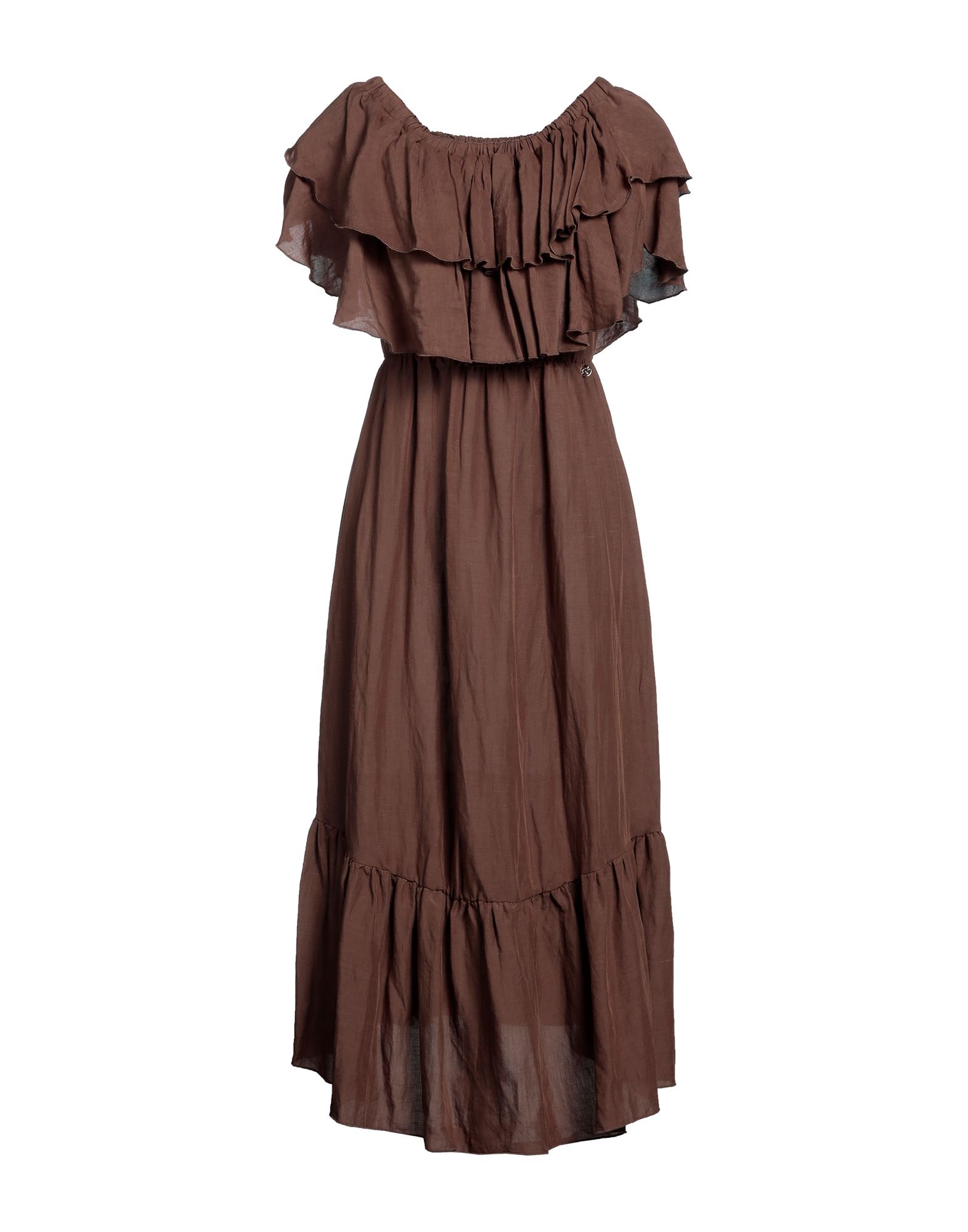 Mdm Mademoiselle Du Monde Long Dresses In Dark Brown