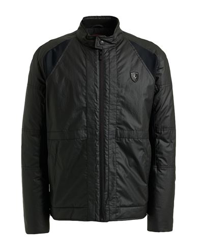 Scuderia Ferrari Man Jacket Black Size Xl Cotton, Polyurethane In Black