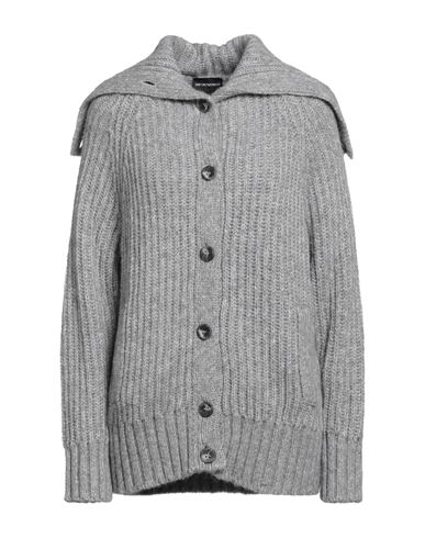 Emporio Armani Woman Coat Light Grey Size 8 Polyimide, Alpaca Wool, Wool