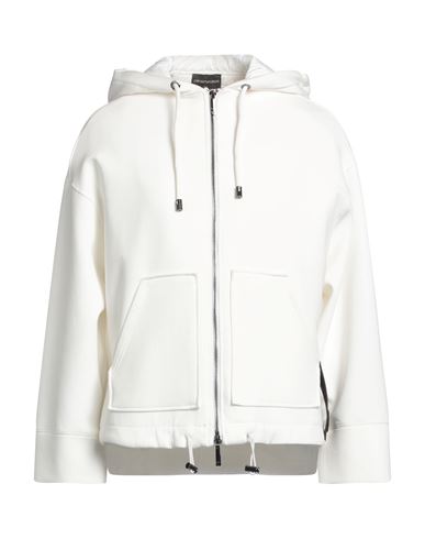 Emporio Armani Woman Jacket White Size 10 Cotton, Polyester, Elastane