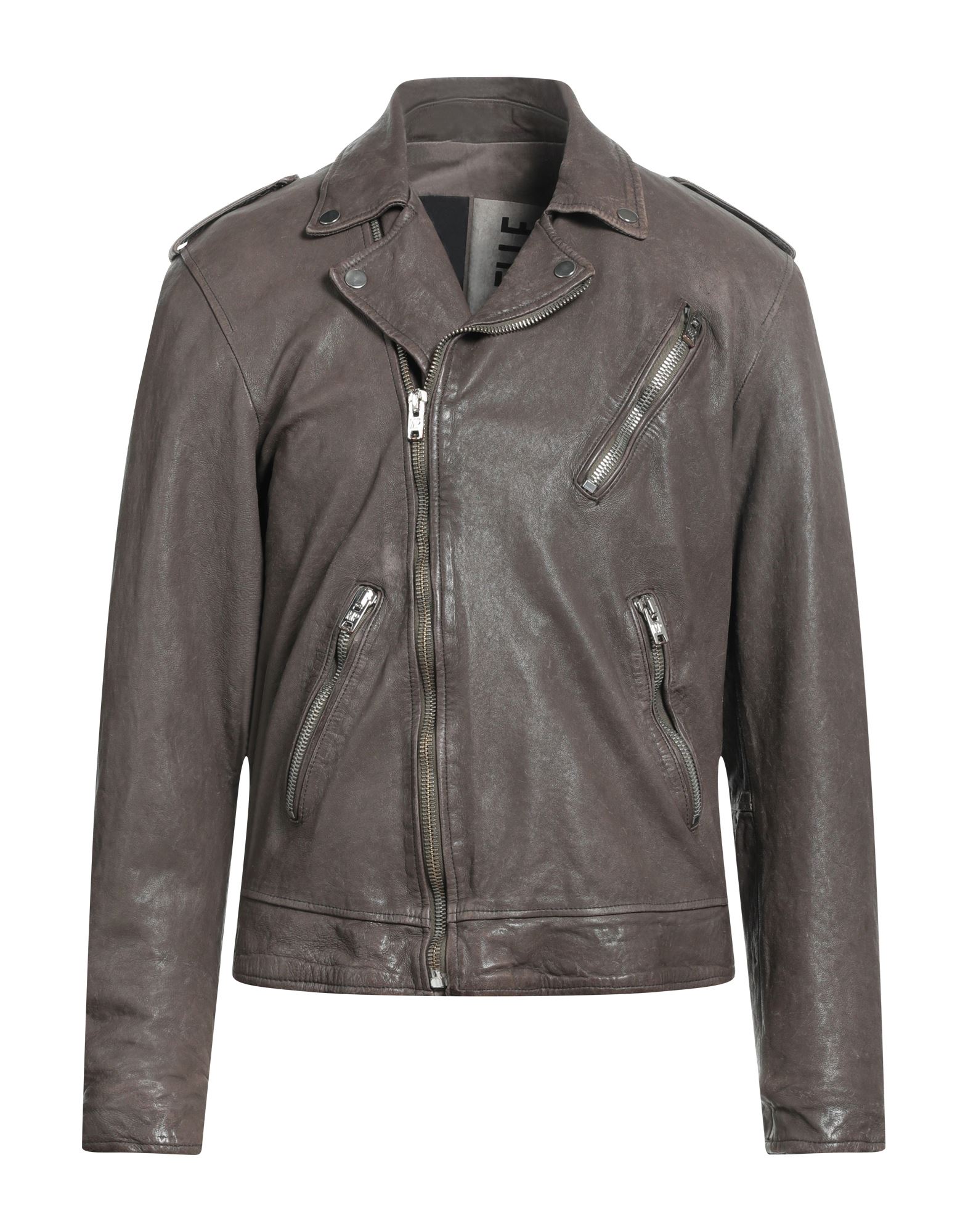 Shop Masterpelle Man Jacket Khaki Size L Soft Leather In Beige
