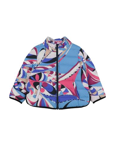 Emilio Pucci Babies'  Toddler Girl Down Jacket Sky Blue Size 5 Polyamide, Polyester