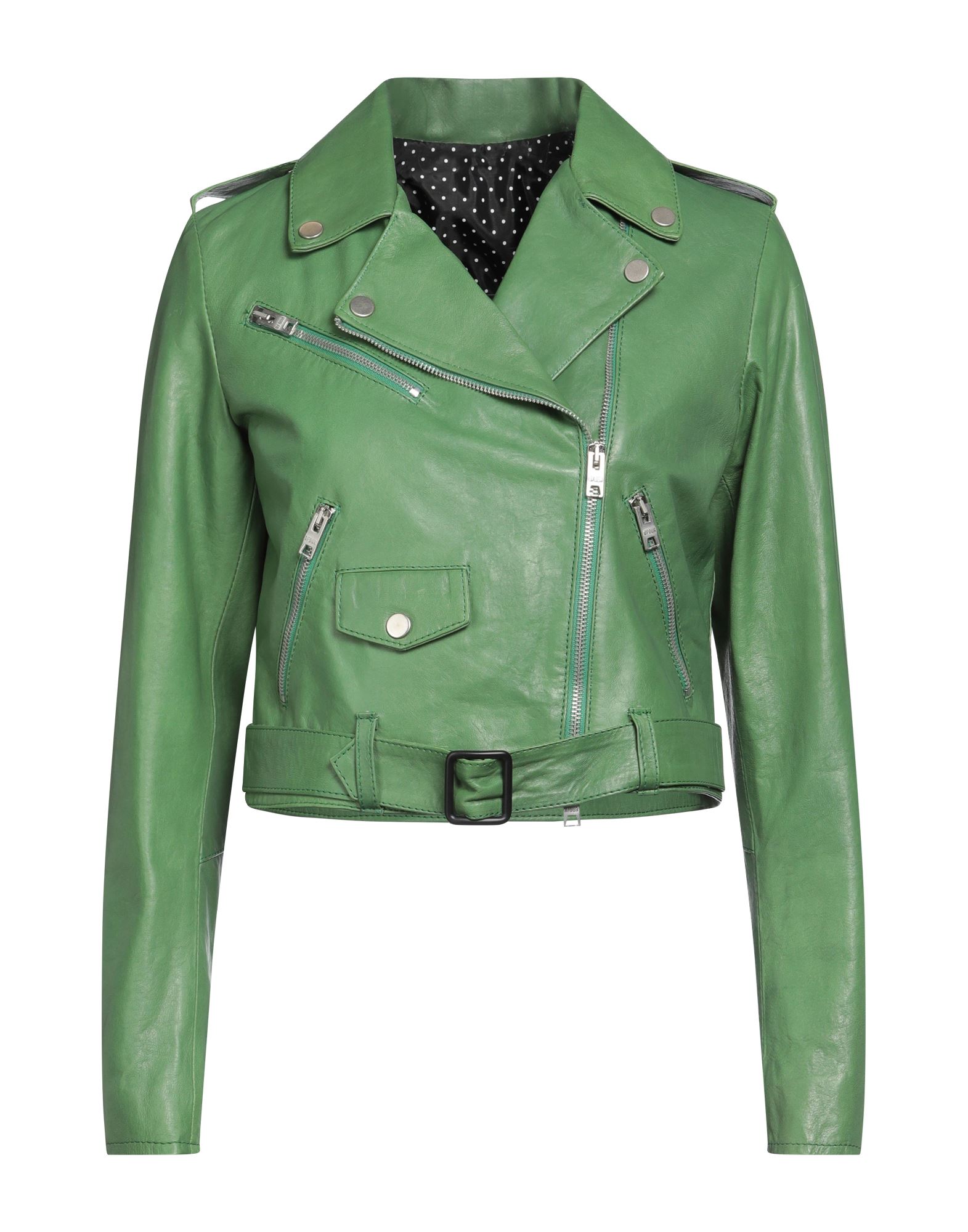 Shop Dfour Woman Jacket Light Green Size 10 Soft Leather