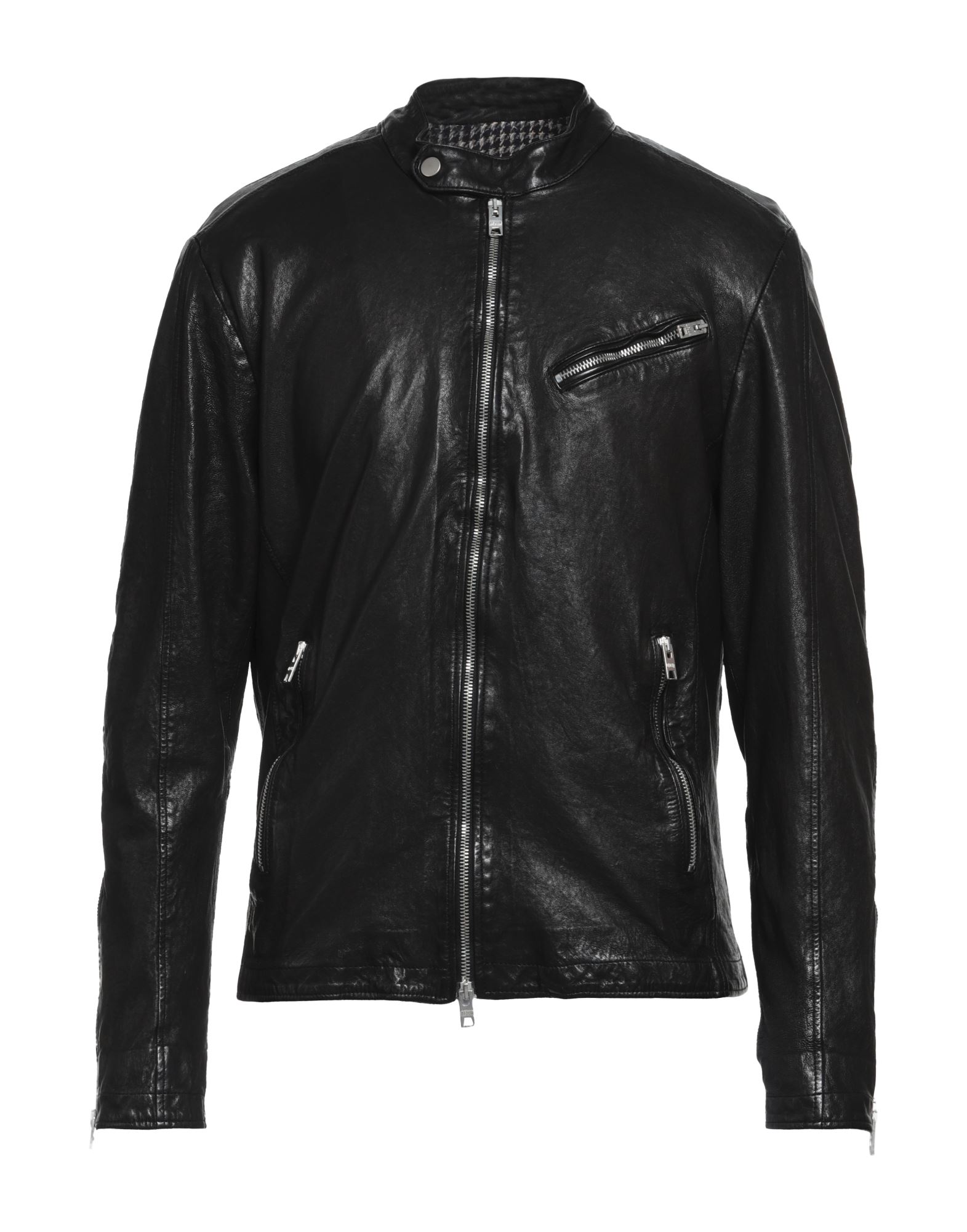 Shop Dfour Man Jacket Black Size 44 Soft Leather