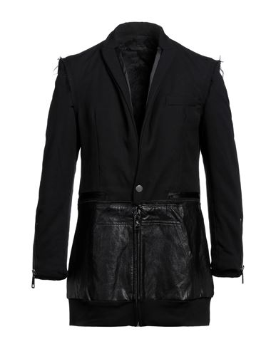 Bad Spirit Man Overcoat Black Size L Cotton, Soft Leather