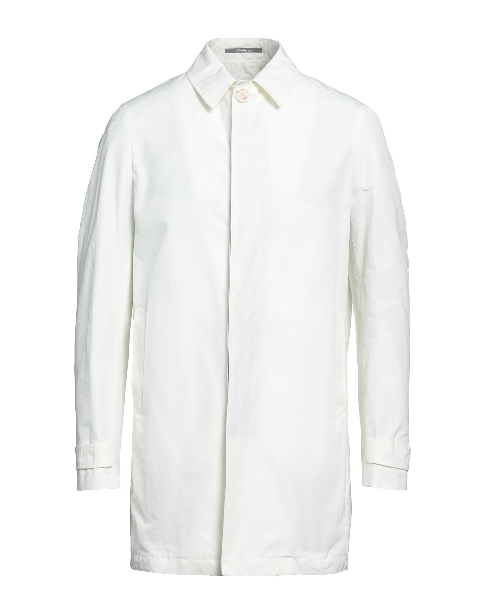 Havana & Co. Man Coat Cream Size 40 Polyester, Cotton, Acetate, Viscose In White
