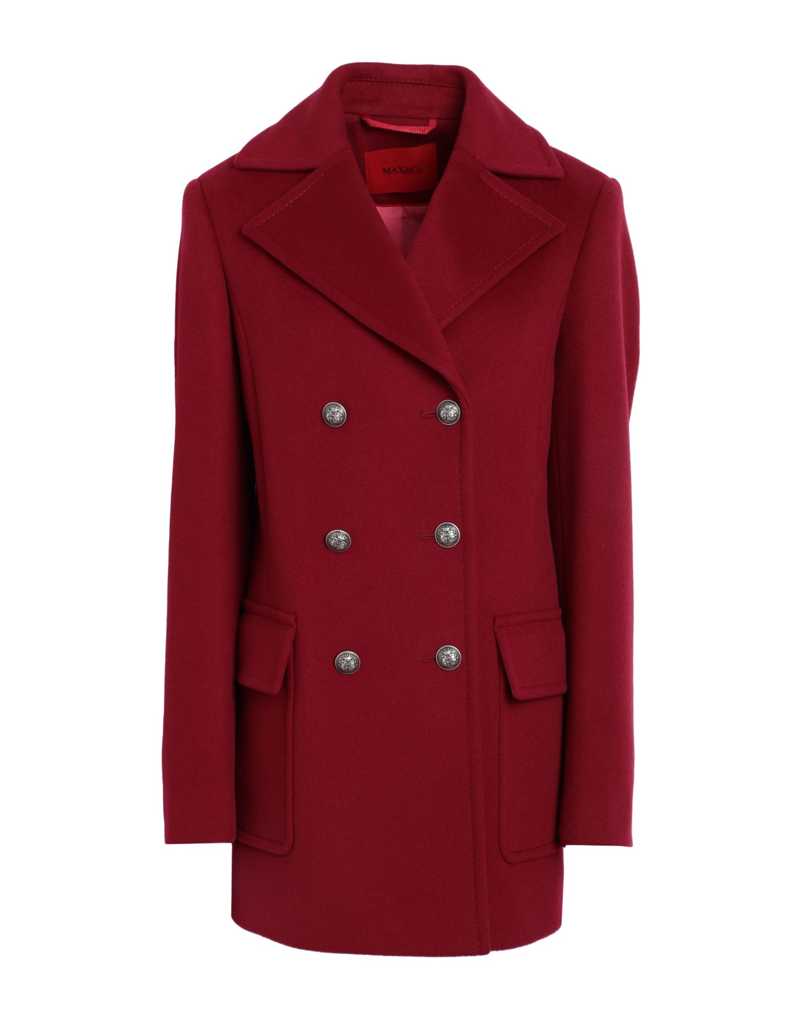 Max & Co . Woman Coat Burgundy Size 0 Virgin Wool In Red