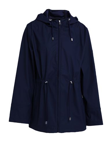Lauren Ralph Lauren Waterproof Hooded Raincoat Woman Overcoat Navy Blue Size Xl Recycled Polyester,