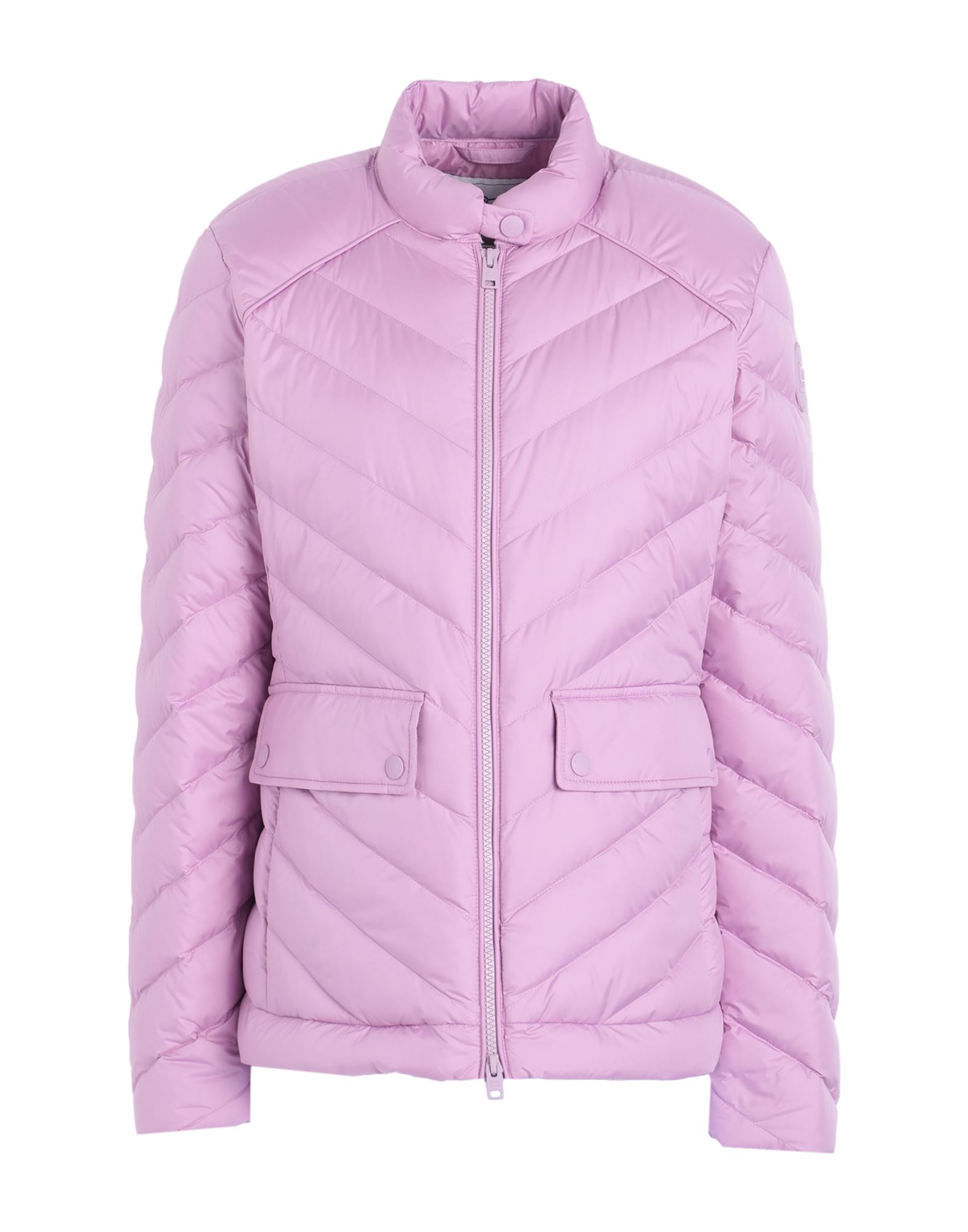 Shop Woolrich Chevron Quilted Short Jacket Woman Puffer Pink Size L Polyester