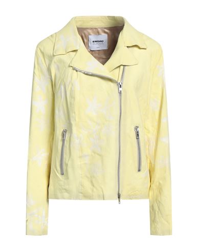 Sword 6.6.44 Woman Jacket Pastel Yellow Size 6 Soft Leather In Yellow