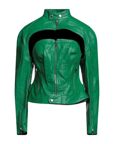 Ambush Woman Jacket Green Size 2 Soft Leather