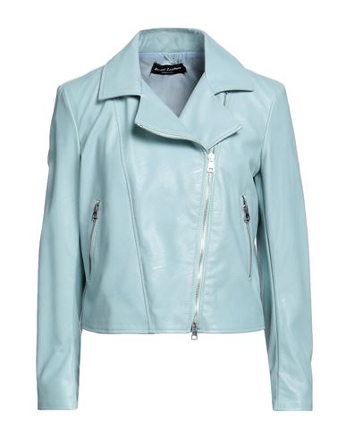 Street Leathers Woman Jacket Sky Blue Size M Polyester, Polyurethane