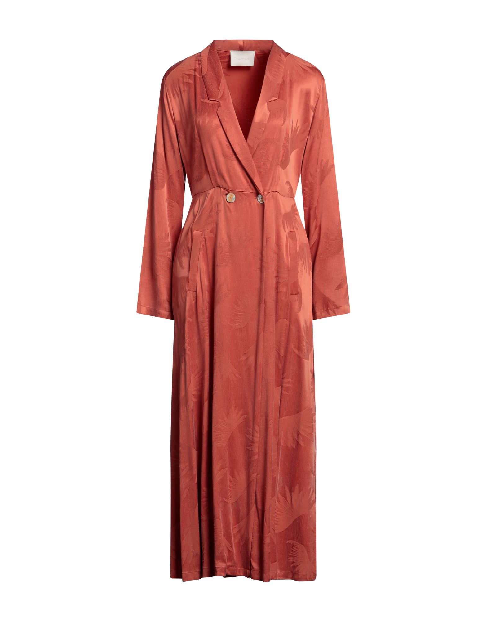 Momoní Woman Overcoat & Trench Coat Rust Size 8 Cupro, Viscose In Red