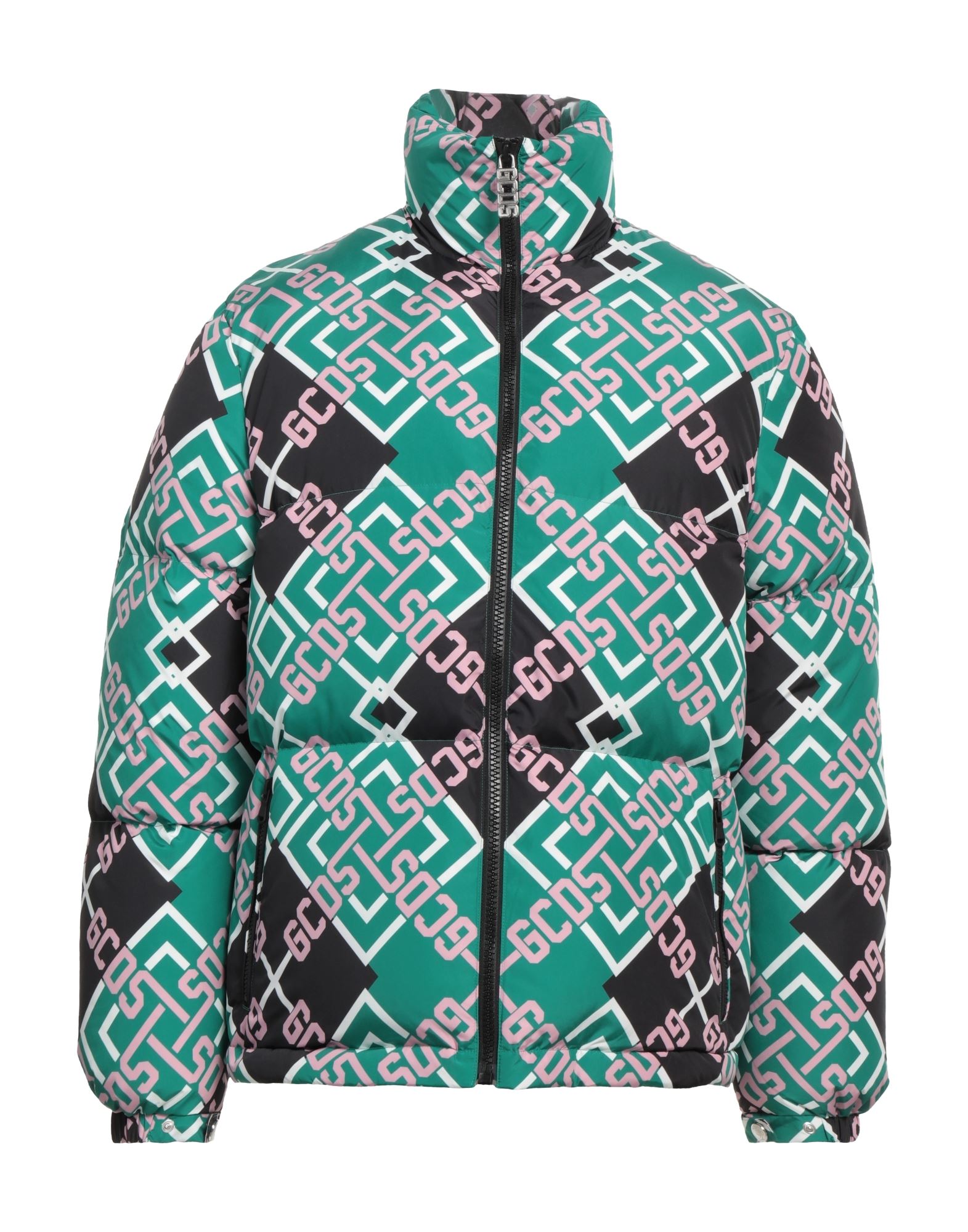Gcds Monogram-pattern Zip-up Jacket In Green