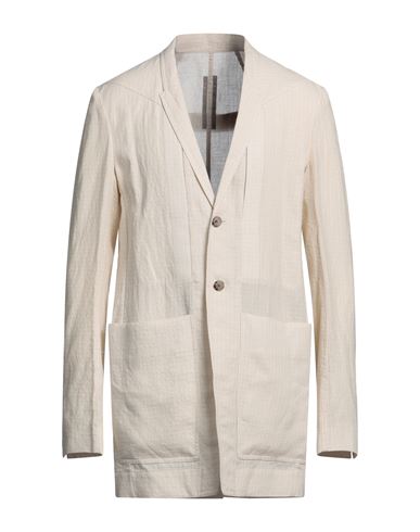 Rick Owens Man Overcoat & Trench Coat Cream Size 38 Linen, Wool In White