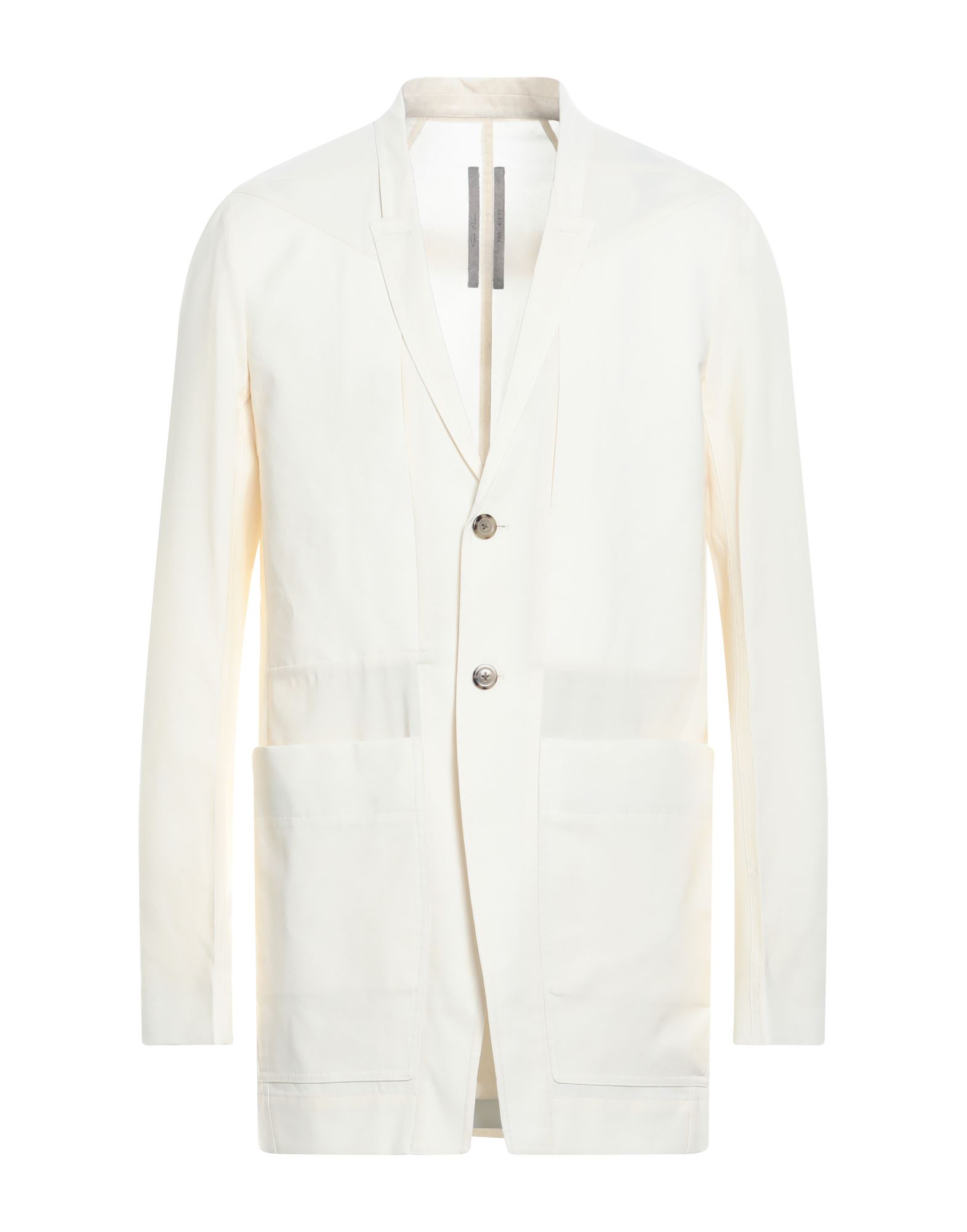 Shop Rick Owens Man Overcoat & Trench Coat Cream Size 36 Virgin Wool, Elastane In White