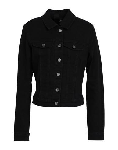Vero Moda Woman Denim Outerwear Black Size M Cotton, Polyester, Recycled Cotton, Elastane