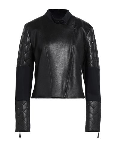 Marani Jeans Woman Jacket Black Size 8 Polyester, Elastane, Polyamide, Acetate
