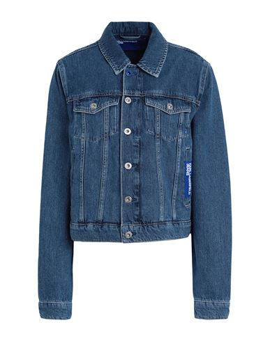 Karl Lagerfeld Jeans Klj Regular Denim Jacket Woman Denim Outerwear Blue Size Xs Organic Cotton