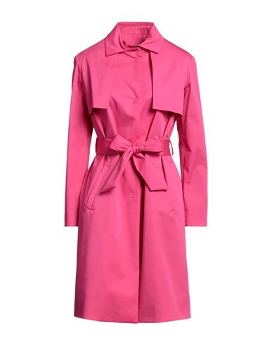 Annie P . Woman Overcoat Fuchsia Size 8 Cotton, Elastane In Pink