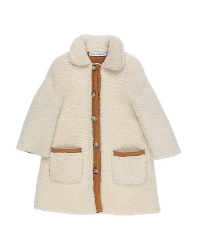 Dolce & Gabbana Babies'  Toddler Girl Coat Beige Size 3 Lambskin