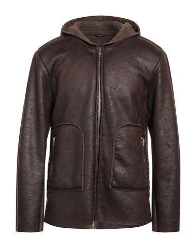 Grey Daniele Alessandrini Man Coat Dark Brown Size 42 Polyester