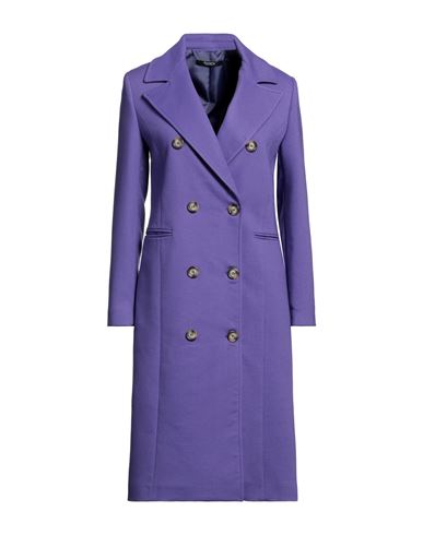 Shop Siste's Woman Coat Purple Size 6 Polyester, Viscose, Elastane