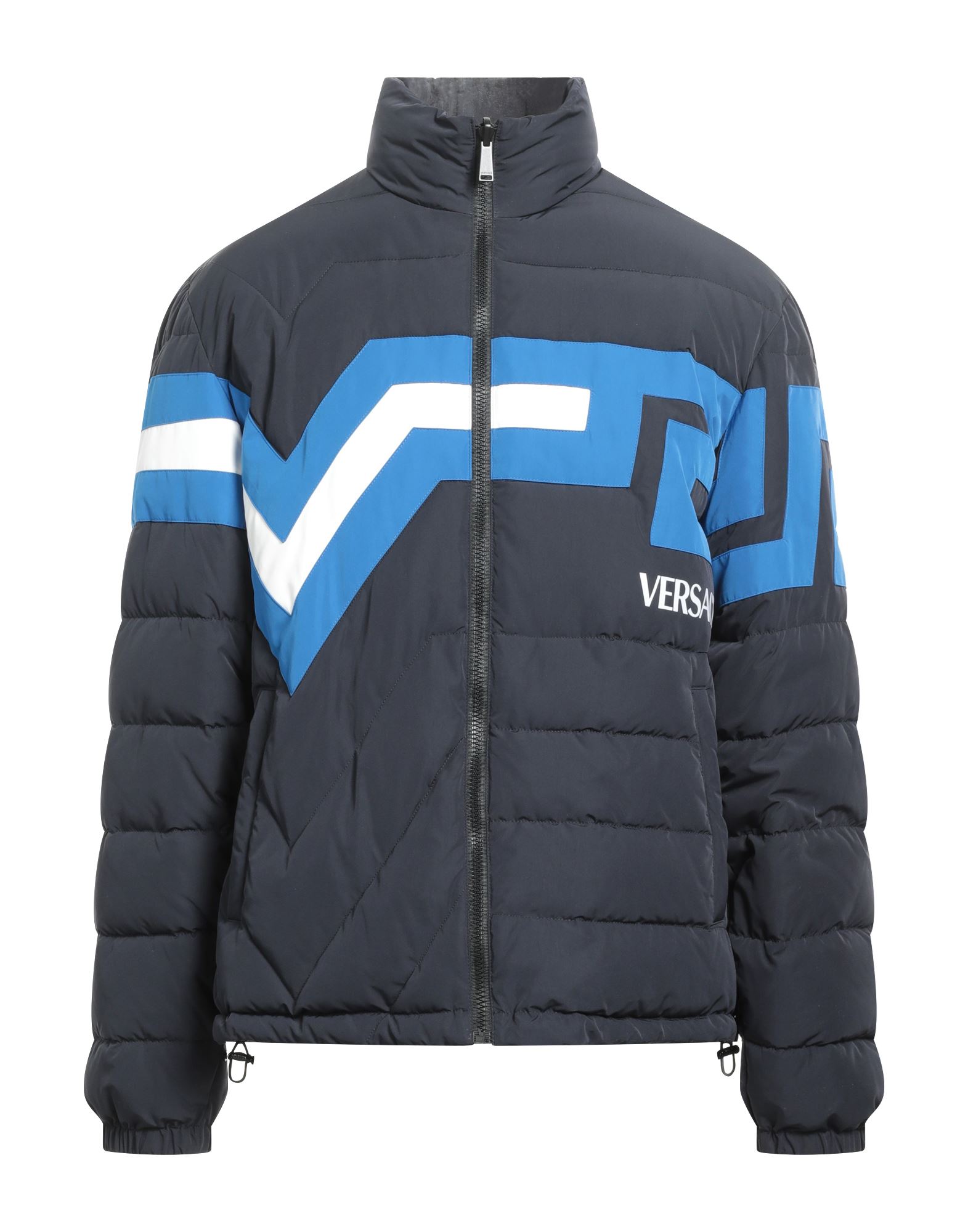 Versace Down Jackets In Navy Blue