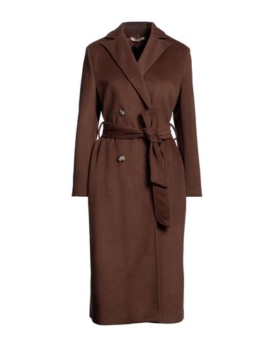 No-nà Woman Coat Brown Size 6 Polyester, Viscose