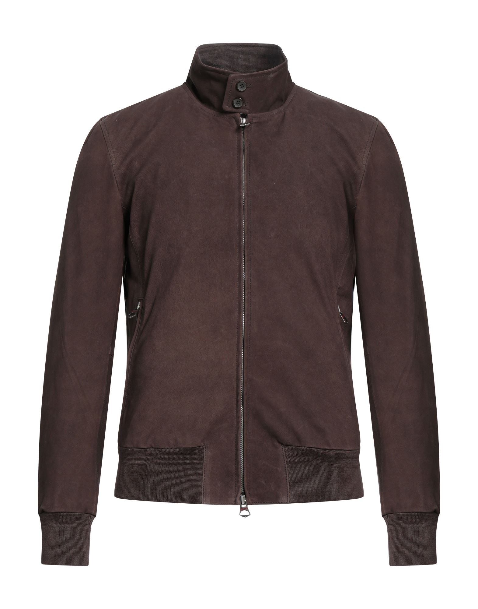 Shop Stewart Man Jacket Brown Size L Cotton, Soft Leather, Acetate
