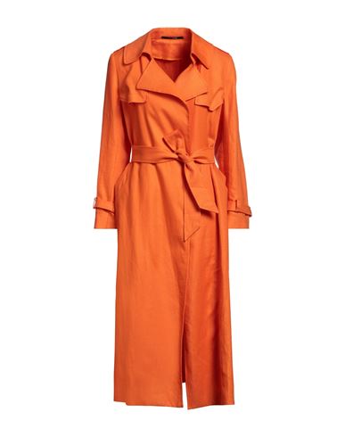 Tagliatore 02-05 Woman Overcoat Orange Size 10 Linen