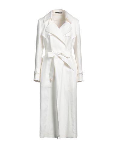 Tagliatore 02-05 Woman Overcoat Ivory Size 4 Linen In White