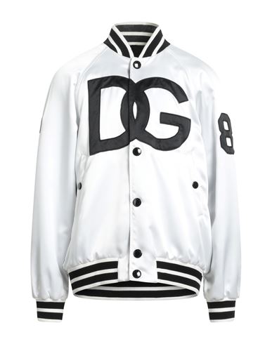Shop Dolce & Gabbana Man Jacket White Size 44 Polyester, Silicone, Viscose, Cotton, Elastane