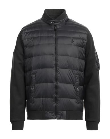 Polo Ralph Lauren Man Down Jacket Black Size L Nylon, Cotton, Polyester