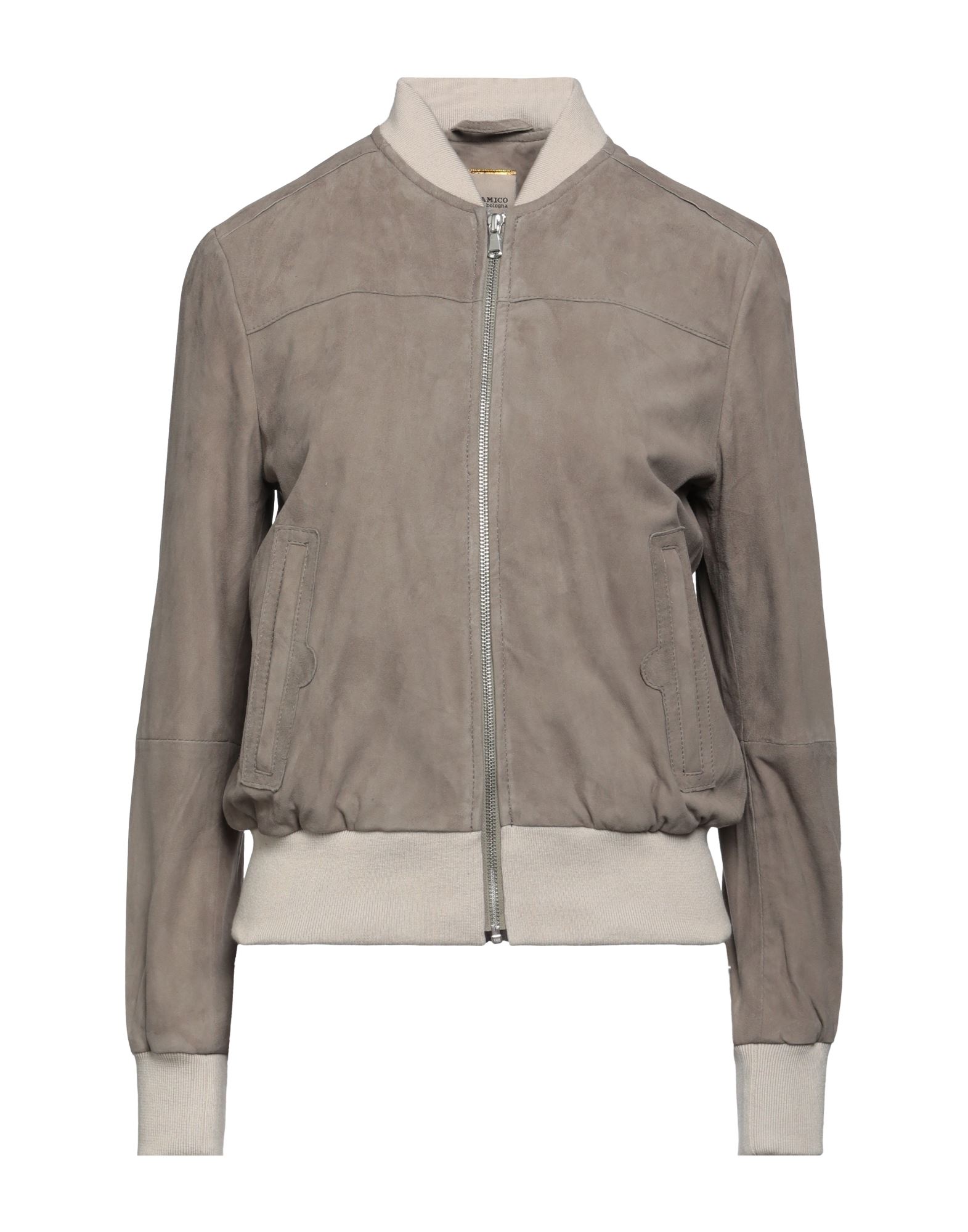 Andrea D'amico Woman Jacket Khaki Size 10 Soft Leather In Beige