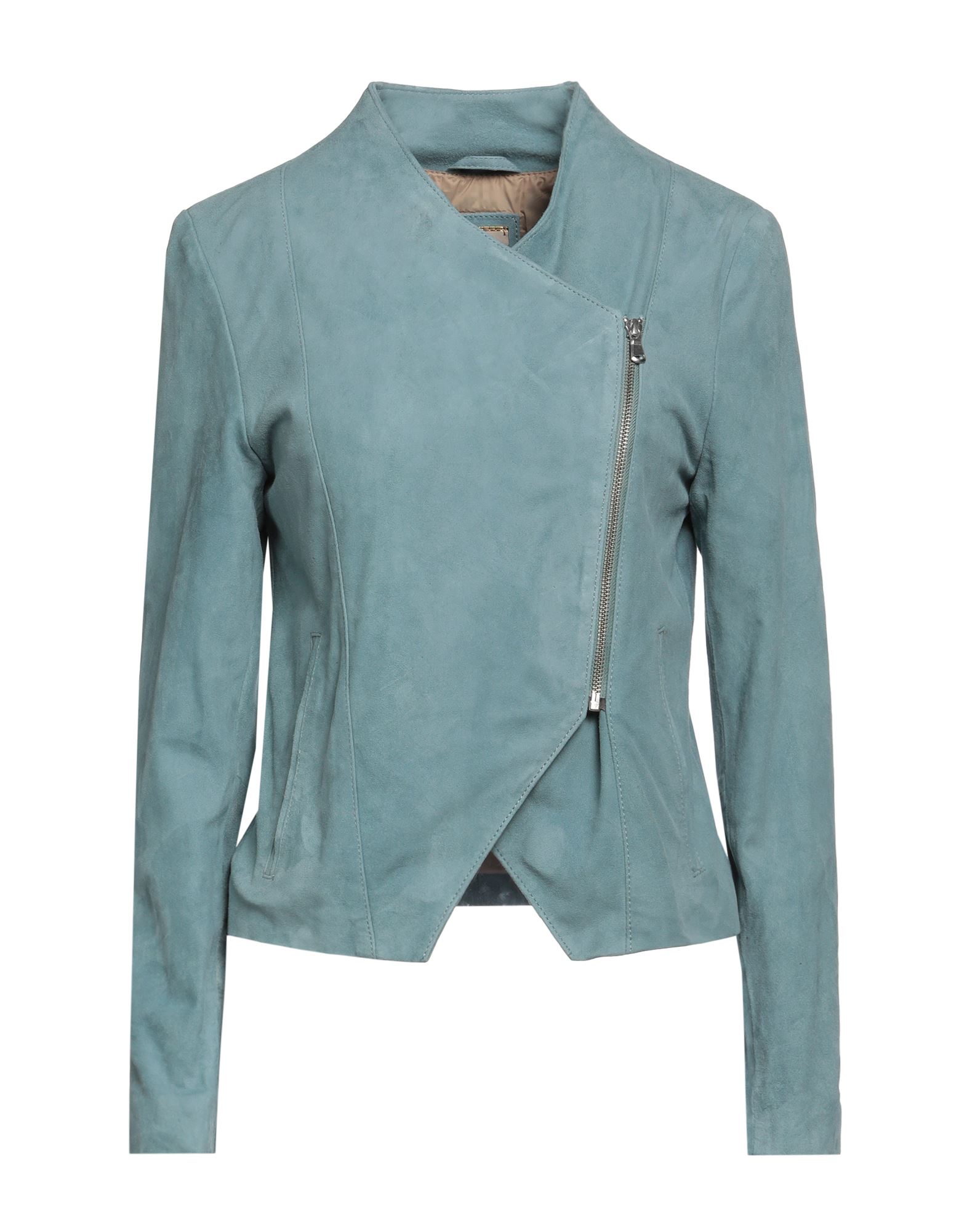 Andrea D'amico Woman Jacket Pastel Blue Size 10 Soft Leather