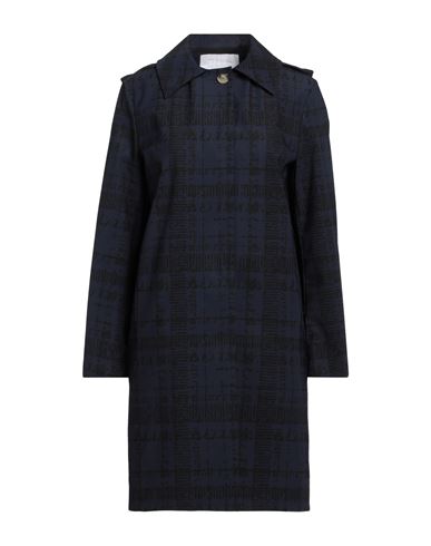 Harris Wharf London Woman Overcoat Navy Blue Size 10 Polyester
