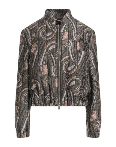 Rochas Woman Jacket Khaki Size 4 Acetate, Polyester, Cotton, Silk, Polyamide In Beige