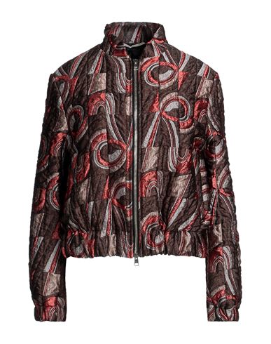 Rochas Woman Jacket Rust Size 6 Acetate, Polyester, Cotton, Silk, Polyamide In Red