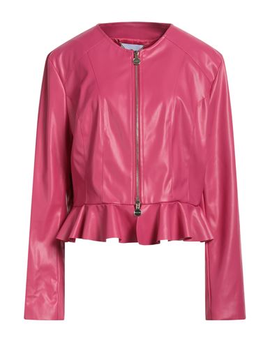 Luckylu  Milano Luckylu Milano Woman Jacket Fuchsia Size 14 Polyurethane, Polyester In Pink