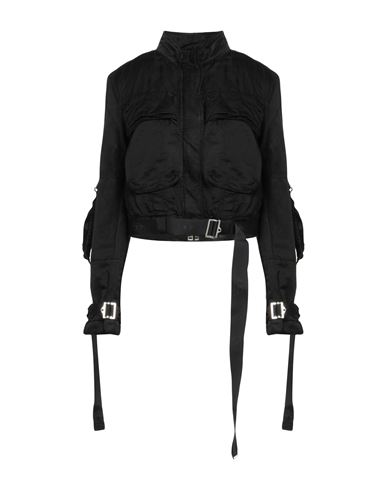 Diesel Woman Jacket Black Size M Linen, Viscose, Cotton