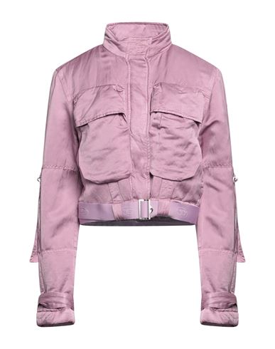 Diesel Woman Jacket Mauve Size L Linen, Viscose, Cotton In Purple