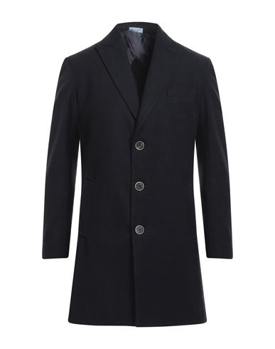 Shop Herman & Sons Man Coat Midnight Blue Size 46 Polyester, Viscose, Wool