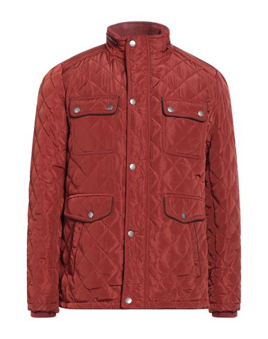 Shop Alessandro Dell'acqua Man Jacket Rust Size Xxl Polystyrene In Red